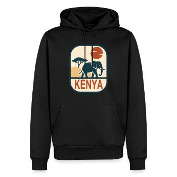 Kenya Elephant Afrique - Sweat à capuche Premium bio Homme - noir - Devant - Nico (187cm)