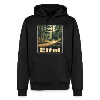Eifel - Sweat à capuche Premium bio Homme - noir - Devant - Nico (187cm)