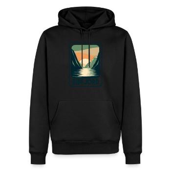 Eidfjord, Norvège - Sweat à capuche Premium bio Homme - noir - Devant - Nico (187cm)