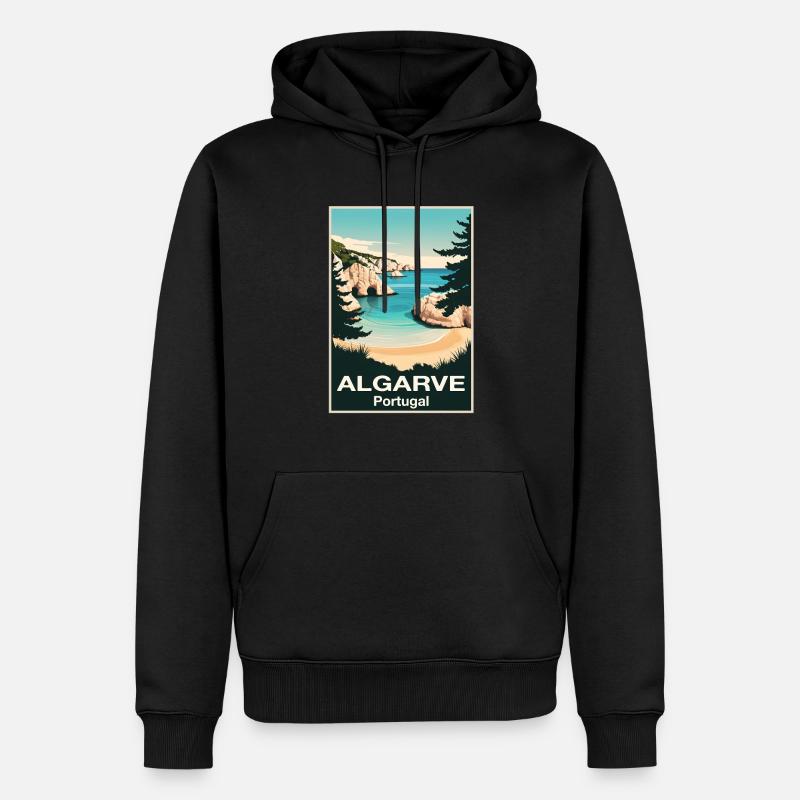 Algarve - Sweat à capuche Premium bio Homme - noir