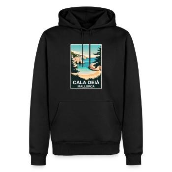 Cala Deia Mallorca - Männer Premium Bio Hoodie - Schwarz - Vorne - Nico (187cm)