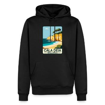 Cala Deia Mallorca - Männer Premium Bio Hoodie - Schwarz - Vorne - Nico (187cm)
