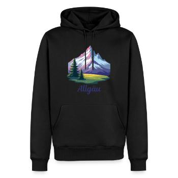 Allgäu bunt comic - Männer Premium Bio Hoodie - Schwarz - Vorne - Nico (187cm)