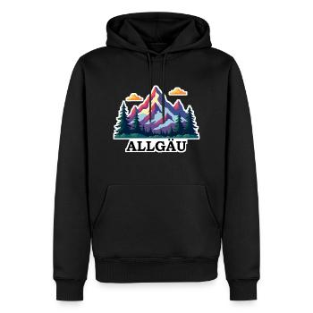 Allgäu coloré - Sweat à capuche Premium bio Homme - noir - Devant - Nico (187cm)