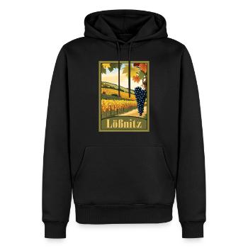 Lößnitz Weinberg - Männer Premium Bio Hoodie - Schwarz - Vorne - Nico (187cm)