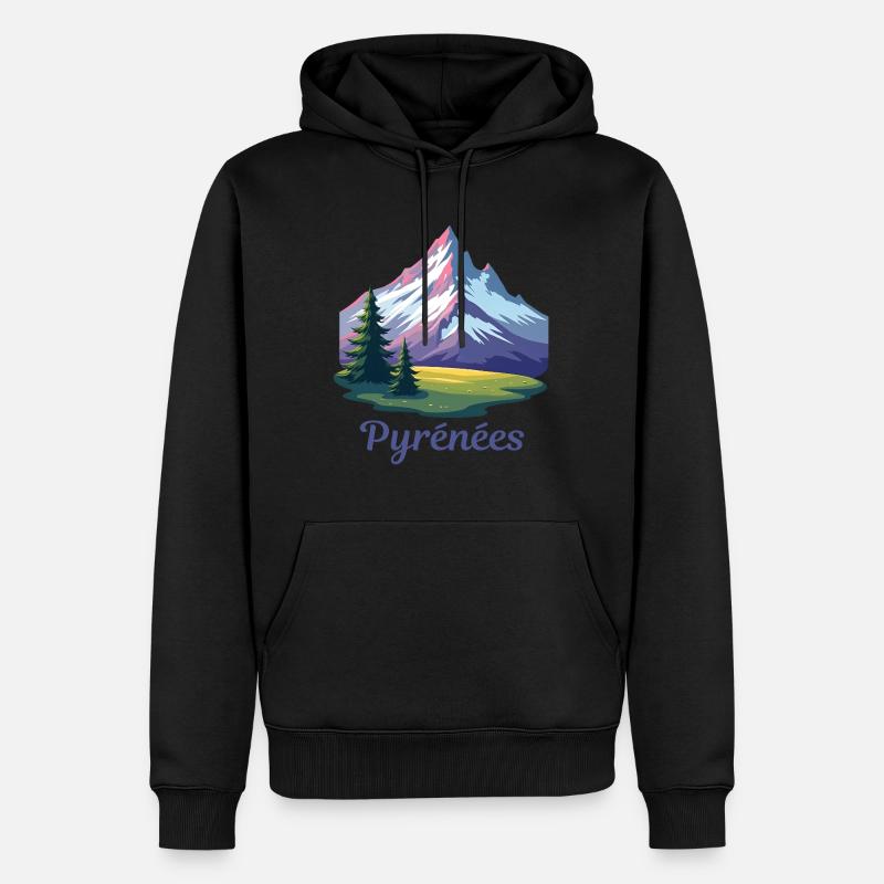 Pyrénées Pyrénées - Sweat à capuche Premium bio Homme - noir