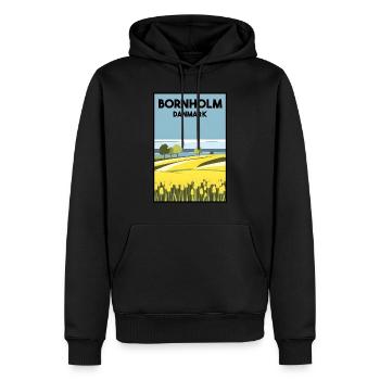 Bornholm Danemark Paysage Blé Champ Mer - Sweat à capuche Premium bio Homme - noir - Devant - Nico (187cm)