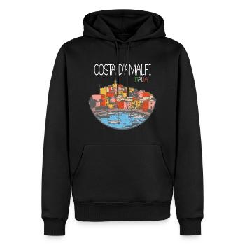 Amalfi Küste Italien - Männer Premium Bio Hoodie - Schwarz - Vorne - Nico (187cm)