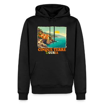 Cinque Terre Ligurien - Männer Premium Bio Hoodie - Schwarz - Vorne - Nico (187cm)