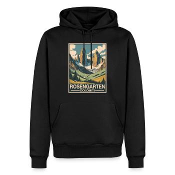 Rosengarten Dolomiten - Männer Premium Bio Hoodie - Schwarz - Vorne - Nico (187cm)