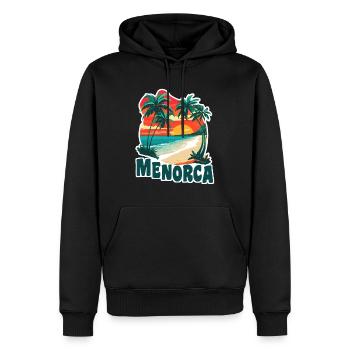 Menorca Palmen und Sandstrand - Männer Premium Bio Hoodie - Schwarz - Vorne - Nico (187cm)