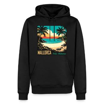 Mallorca Balearen - Männer Premium Bio Hoodie - Schwarz - Vorne - Nico (187cm)