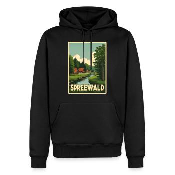 Spreewald - Männer Premium Bio Hoodie - Schwarz - Vorne - Nico (187cm)