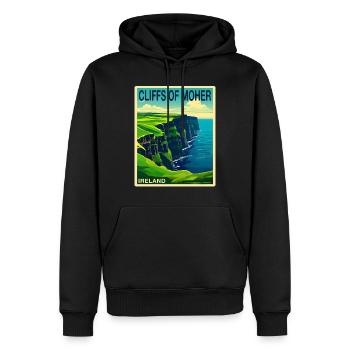 falaises de moher Irlande - Sweat à capuche Premium bio Homme - noir - Devant - Nico (187cm)