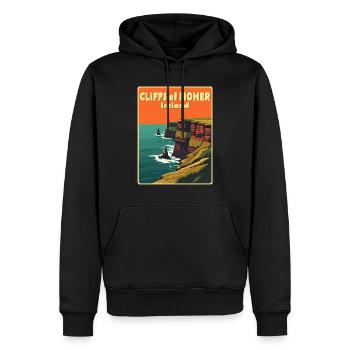 falaises de moher Irlande - Sweat à capuche Premium bio Homme - noir - Devant - Nico (187cm)