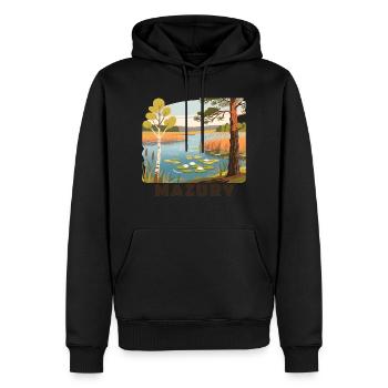 Masuria Mazury Poland - Men’s Premium Organic Hoodie - black - Front - Nico (187cm)