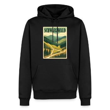 Forêt-Noire - Sweat à capuche Premium bio Homme - noir - Devant - Nico (187cm)