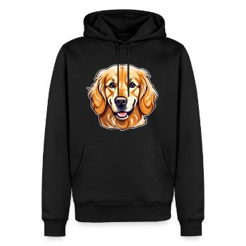 Niedlicher golden Retriever Hund - Männer Premium Bio Hoodie - Schwarz - Vorne - Nico (187cm)