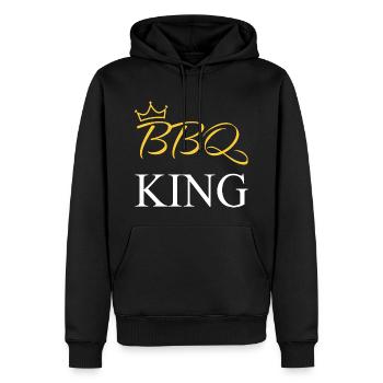 BBQ King avec couronne - Sweat à capuche Premium bio Homme - noir - Devant - Nico (187cm)