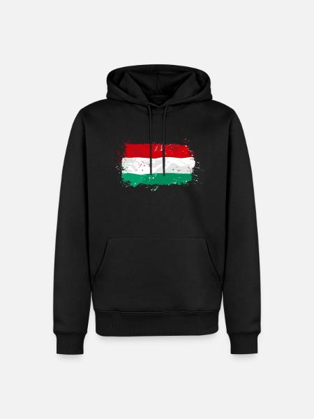 Hungary Flag - Männer Premium Bio Hoodie - Schwarz