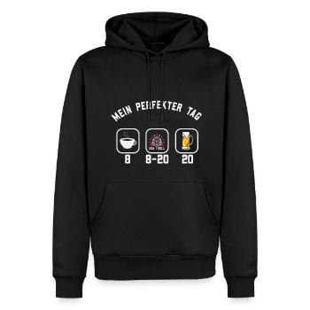Mein perfekter Tag Rollenspiel - Männer Premium Bio Hoodie - Schwarz - Vorne - Nico (187cm)