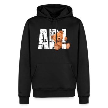 Abschlussshirt 2023 mit Bär Teddybär Geschenk - Männer Premium Bio Hoodie - Schwarz - Vorne - Nico (187cm)
