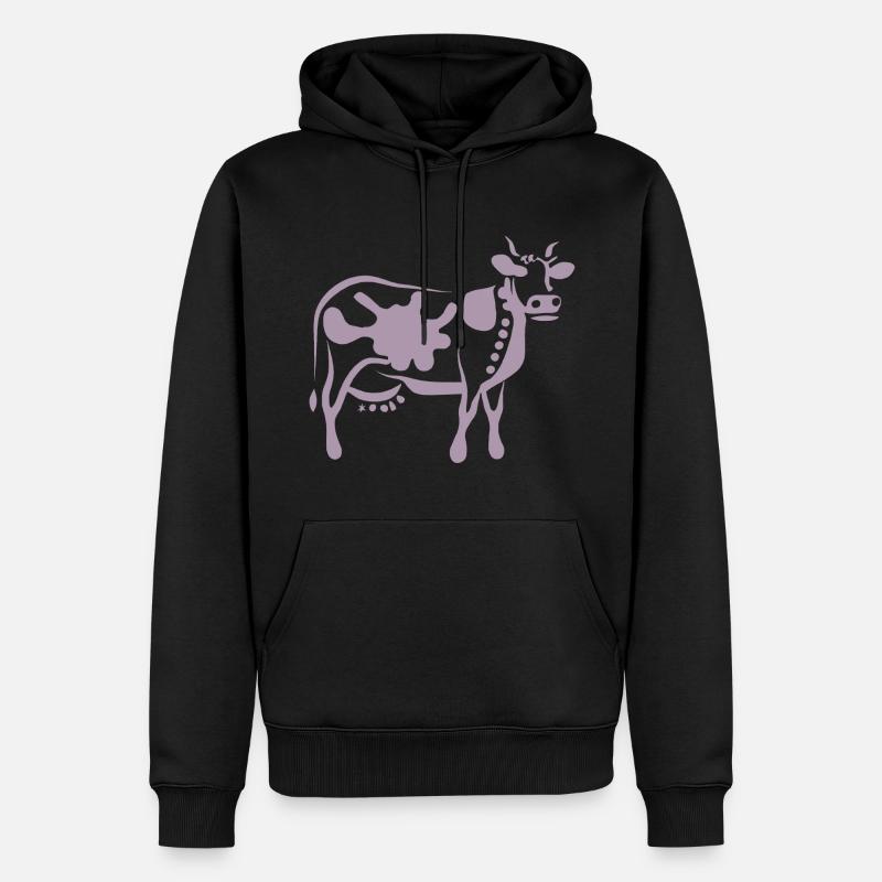 Cow Art Abstrait - Sweat à capuche Premium bio Homme - noir