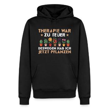 Therapie war zu teuer - Gärtnerin - Männer Premium Bio Hoodie - Schwarz - Vorne - Nico (187cm)