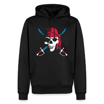 pirate_saber_022011_c_3c - Sweat à capuche Premium bio Homme - noir - Devant - Nico (187cm)