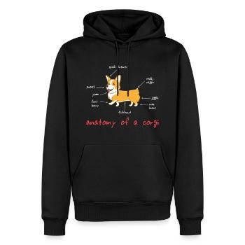 Corgi Lover Gift, Anatomie de Corgi - Sweat à capuche Premium bio Homme - noir - Devant - Nico (187cm)