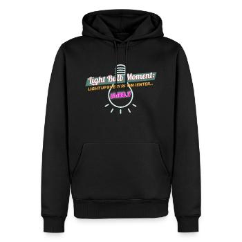 Electrician Light Bulb Moment Funny tshirt - Men’s Premium Organic Hoodie - black - Front - Nico (187cm)