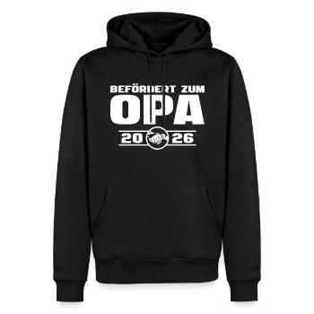 Befördert zum Opa 2026 - Babyparty - Männer Premium Bio Hoodie - Schwarz - Vorne - Nico (187cm)
