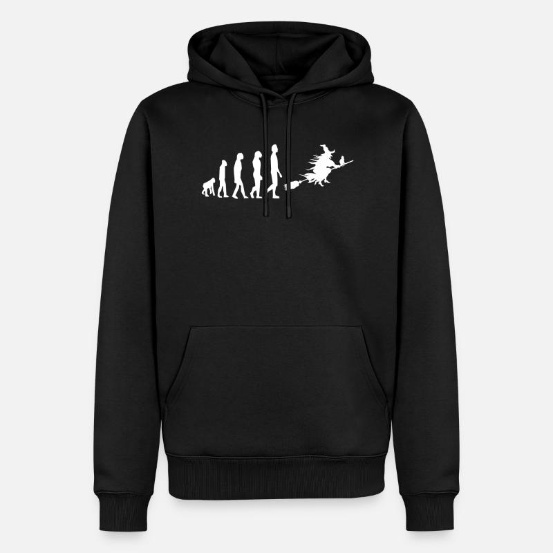 Hexe Evolution - Männer Premium Bio Hoodie - Schwarz