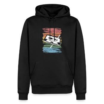 Vintage Retro Kassette Tape Stift Grafik Original - Männer Premium Bio Hoodie - Schwarz - Vorne - Nico (187cm)