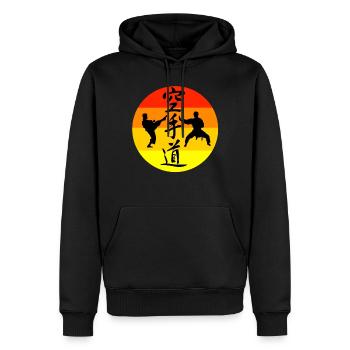 Karaté - Sweat à capuche Premium bio Homme - noir - Devant - Nico (187cm)