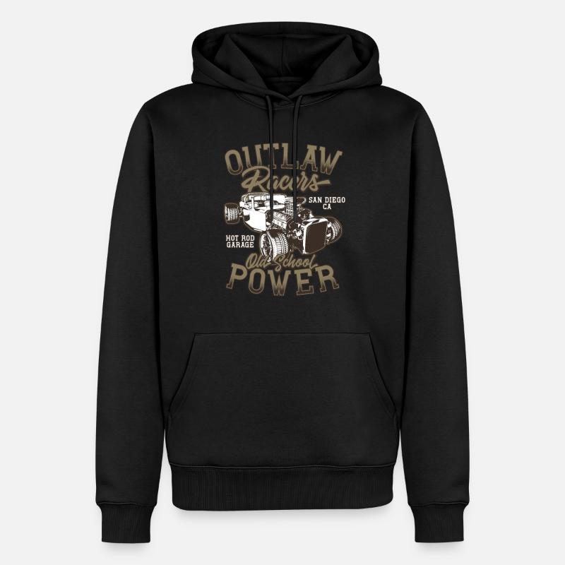 Hot Rod - Klassische Rennautos - hell - Männer Premium Bio Hoodie - Schwarz