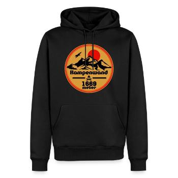 kampenwand - Männer Premium Bio Hoodie - Schwarz - Vorne - Nico (187cm)