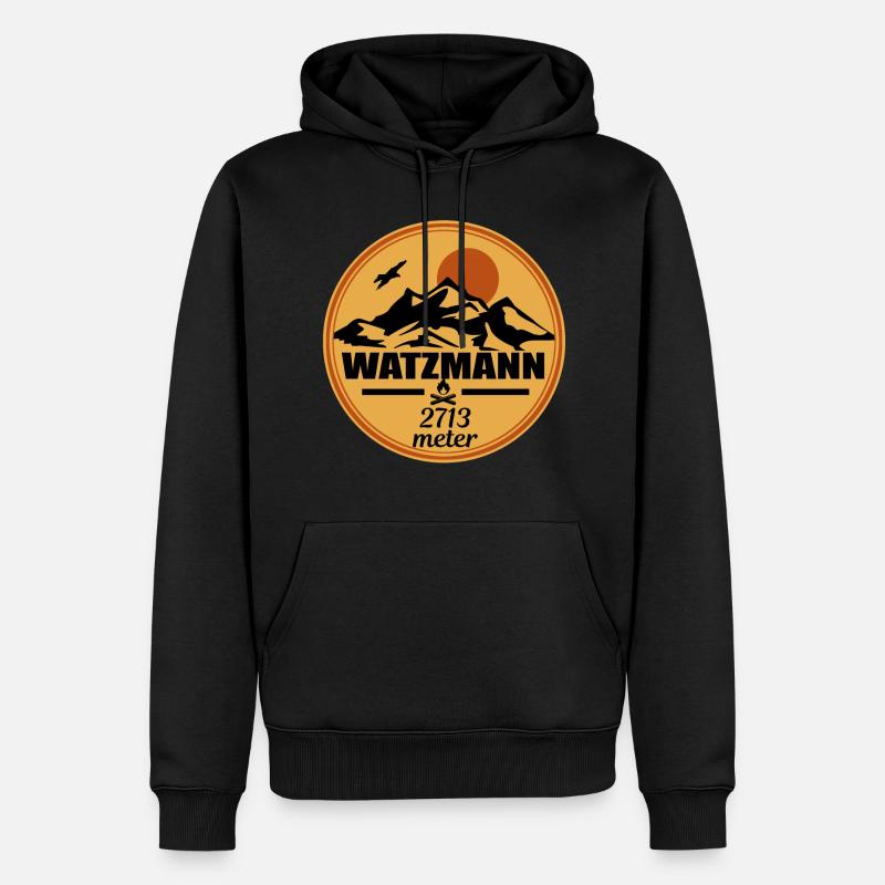 Watzmann - Männer Premium Bio Hoodie - Schwarz