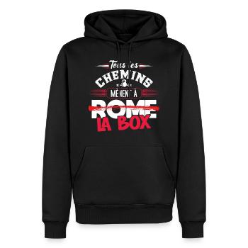 Musculation idée cadeau Workout WOD Cross training - Sweat à capuche Premium bio Homme - noir - Devant - Nico (187cm)