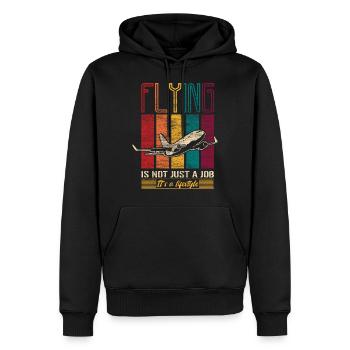 Pilot Luftfahrzeugführer Beruf - Männer Premium Bio Hoodie - Schwarz - Vorne - Nico (187cm)