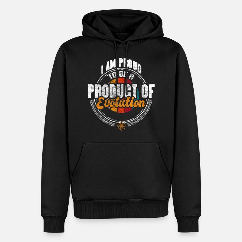 Evolution Mensch Geschichte Geschenkidee - Männer Premium Bio Hoodie - Schwarz