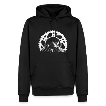 Fahrrad - Fun Sport Design - 42 - neg - Männer Premium Bio Hoodie - Schwarz - Vorne - Nico (187cm)