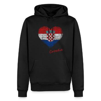 Croatia - Männer Premium Bio Hoodie - Schwarz - Vorne - Nico (187cm)