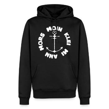 Moin Anker Klei mi ann Mors - Männer Premium Bio Hoodie - Schwarz - Vorne - Nico (187cm)