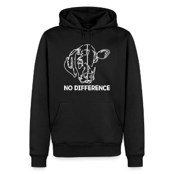 Go Vegan - Fier Végétalien - 10 - neg - Sweat à capuche Premium bio Homme - noir - Devant - Nico (187cm)
