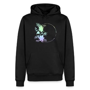 Circular frame flowers ornaments - Men’s Premium Organic Hoodie - black - Front - Nico (187cm)