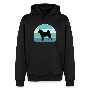 American Akita Dog Silhouette Vintage Sunset pour D - Sweat à capuche Premium bio Homme - noir - Devant - Nico (187cm)
