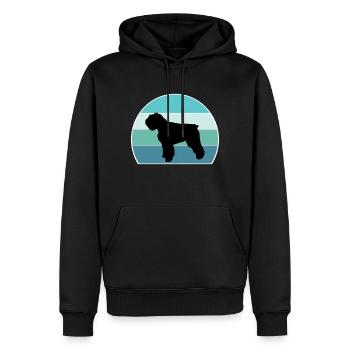 Bouvier Des Flandres Dog Silhouette Vintage Coucher de Soleil - Sweat à capuche Premium bio Homme - noir - Devant - Nico (187cm)