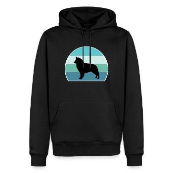 Berger Belge Groenendael Chien Silhouette Vintag - Sweat à capuche Premium bio Homme - noir - Devant - Nico (187cm)