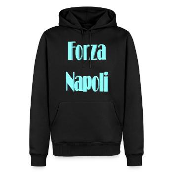Napoli per sempre - Sweat à capuche Premium bio Homme - noir - Devant - Nico (187cm)
